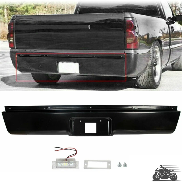 REAR BUMPER ROLL Pan w/LED License For 19992006 Chevy Silverado GMC