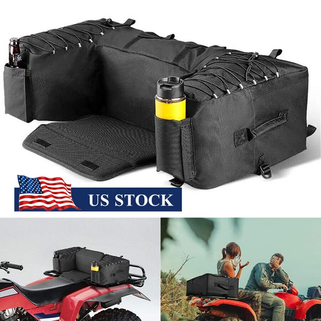ATV REAR RACK Soft Back Luggage Storage Cargo Seat Pack Bag w/ Cushion