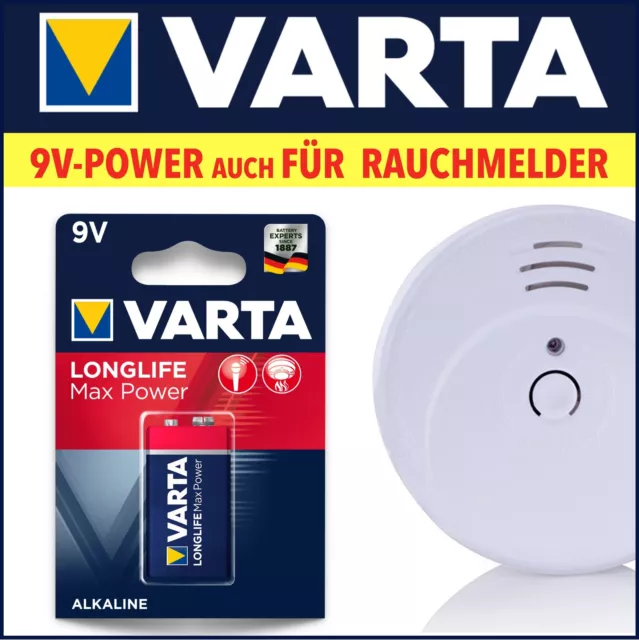 Batteries détecteurs de fumée VARTA 9V HighEnergy Longlife MaxTech Superlife bloc 9V 3