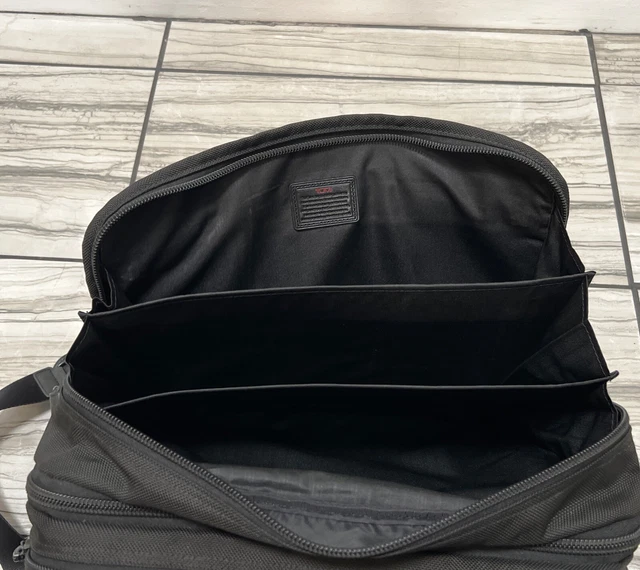 TUMI ALPHA Briefcase Black Ballistic Nylon Expandable File Laptop Bag 26141DH 11