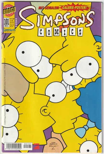 SIMPSONS COMICS #101 + Poster, Panini/Bongo Comics 2005 COMICHEFT Z1/1-