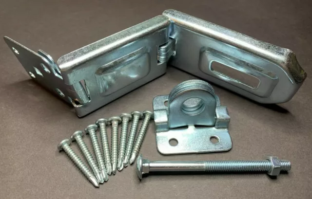 Heavy Duty Steel Door Padlock Hinged Hasp Shed Gate Cabinet Self Tapping Screws