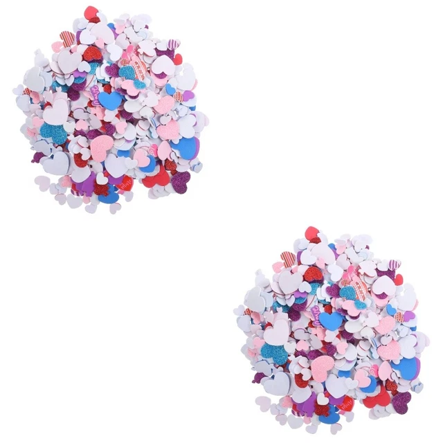 3000 Adesivi A Forma Di Cuore Glitterati, 6 Colori (Blu, Verde, Rosa, Arancione, Rosso, Viola), Per San Valentino, Matrimoni, Scrapbooking E Regali - 2