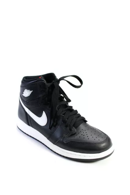 Nike Air Jordan Childrens Boys High Top Athletic Sneakers Black White Size 6.5Y