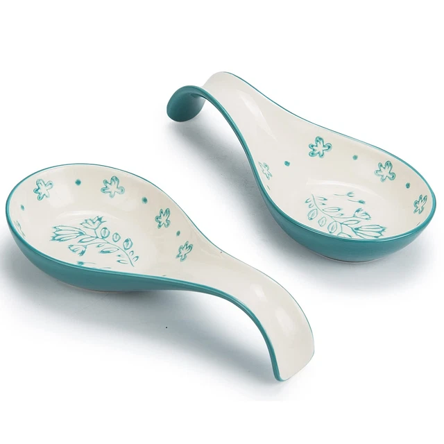 Spoon Rest for Stove Top - Kitchen Counter Spoon Holder (Blue Green)