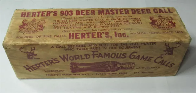 Herters World Famous Game Calls (empty box) 903 Deer Master Deer Call 6.5" box