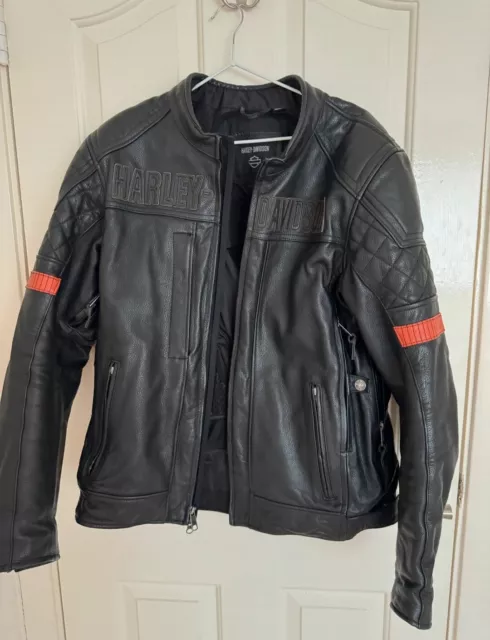 Harley Davidson Heavy Duty Leather Jacket mens large, black, perfect condition.