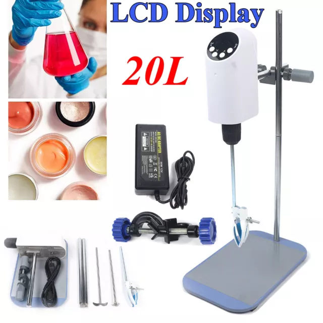 20L Lab Electric Overhead Stirrer Mixer Agitator Homogenizer Digital LCD Display