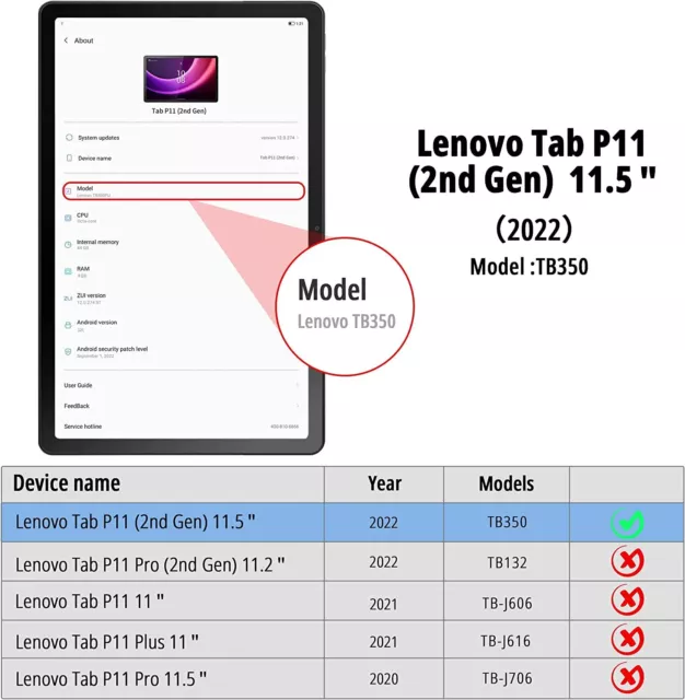 360°Schutzhülle +9H Hartglas Lenovo Tab P11 (2nd Gen) 11.5 TB350FU/XU 2022 Case 3