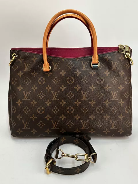 Louis Vuitton Pallas MM Monogram Leather Top Handle Bag w/Shoulder Strap Private