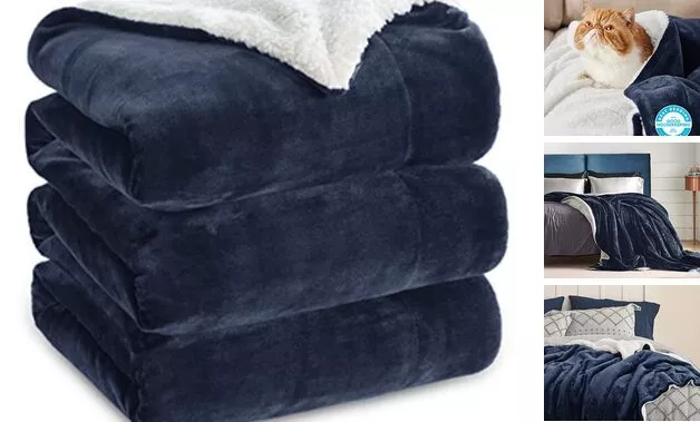 Mantas de lana Sherpa talla queen para cama - gruesas y cálidas para invierno, suaves