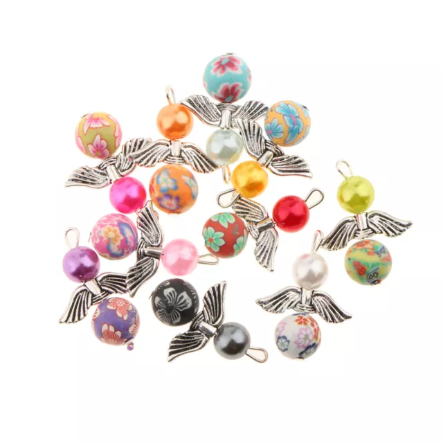 10X Angel Charms Pendants  Polymer Clay Beads for Necklace Bracelet DIY