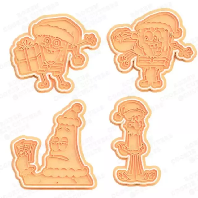 Formina tagliabiscotti Spongebob di Natale set di cookie cutter Natalizi