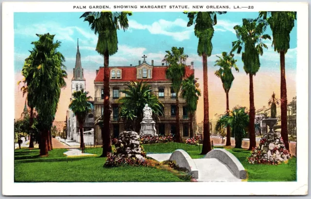 Tom Garden Showing Margaret Statue New Orleans Louisiana LA Monument Postcard