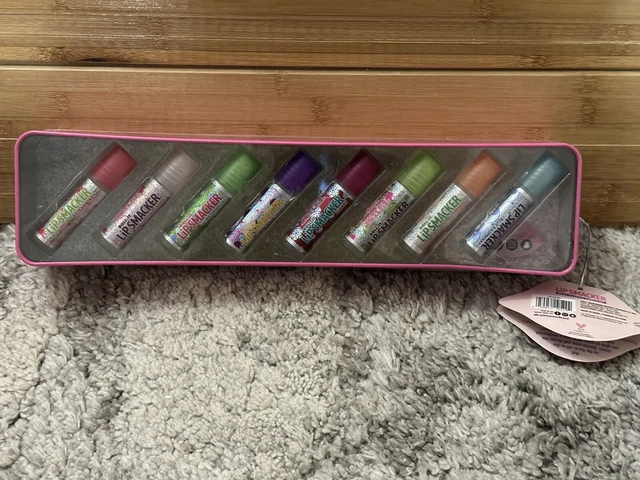 Lip Smacker Roll-It Lip Gloss Holiday Tin Set Of 8 Roller Roll On Rare