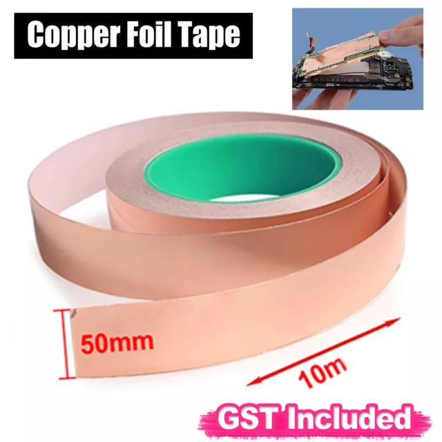 Double Sided Copper Foil Tape 10M x50mm EMI Shielding Conductive Adhesive Tapes