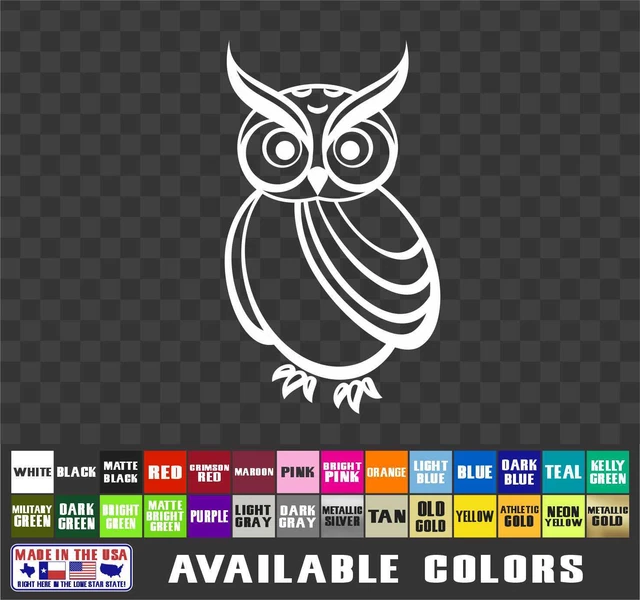 Owl Sticker Vinyl Decal Car Van Truck Laptop