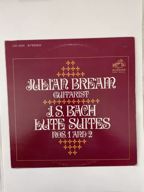 Guitarrista Julian Bream J.S. Bach Lute Suites 1 y 2 1966 RCA LSC 2896 LP disco C