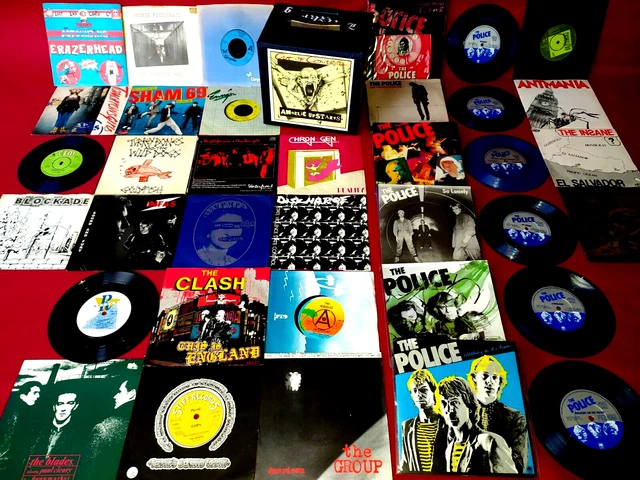 Job lot collection Punk Promo 7" vinyl Pistols Clash Discharge Subs Rock Demo