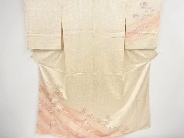 44710# Japanese Kimono / Antique Kimono / Shibori / Kiku & Bush Clover