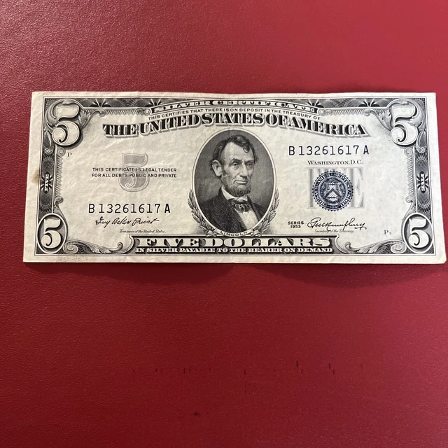 Series 1953 Five Dollars $5 Silver Certificate Note