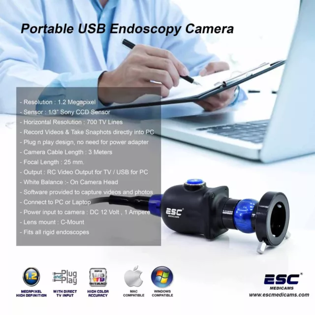 Endoscopy camera HD Portable USB Rigid Endoscope Storz ENT Medical 1.2MP Windows 3