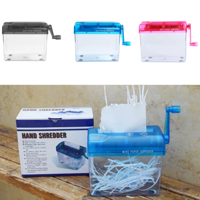 Portable mini manual paper shredder office home a6 documents cutting