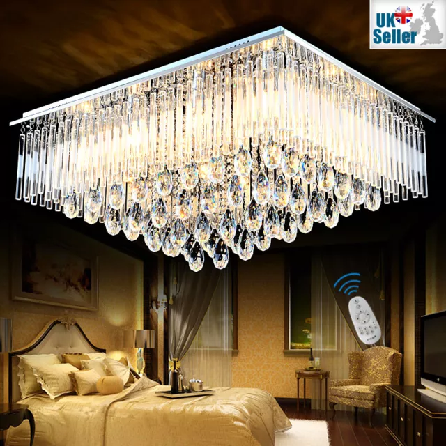 Chandelier Ceiling Light 3 Colours Dimmable + Remote CTRL Bluetooth K9 Crystal