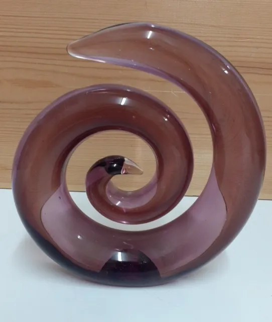 Small Art Glass Spiral Sculpture 13cm Murano Style Unmarked