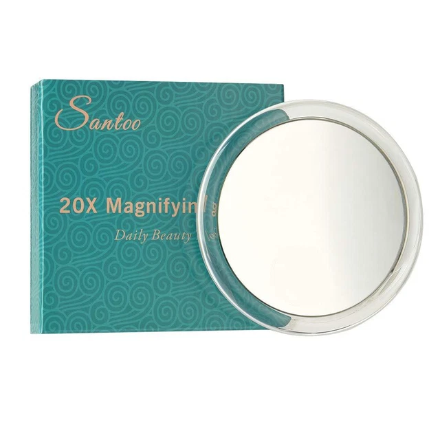 SANTOO 20X Magnifying Mirror with 3 Mounting Suction Cups - Used for Precise ...