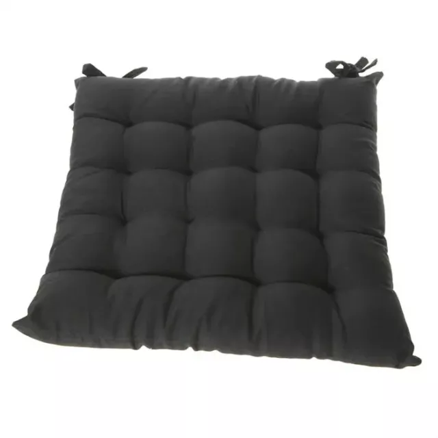 Coussin de Chaise Galette de Chaise Noir Uni 100% polyester 40 x 40 cm