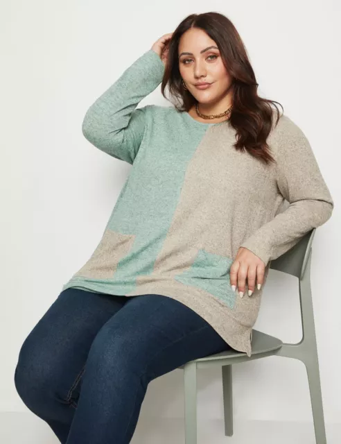 AU S Plus Size - Womens Jumper - Long Winter Sweater - Green Pullover