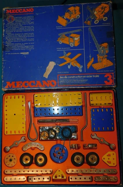 ANCIENNE BOITE MECCANO vintage N°1 M ANNÉES 1960 COMPLETE+CATALOGUE