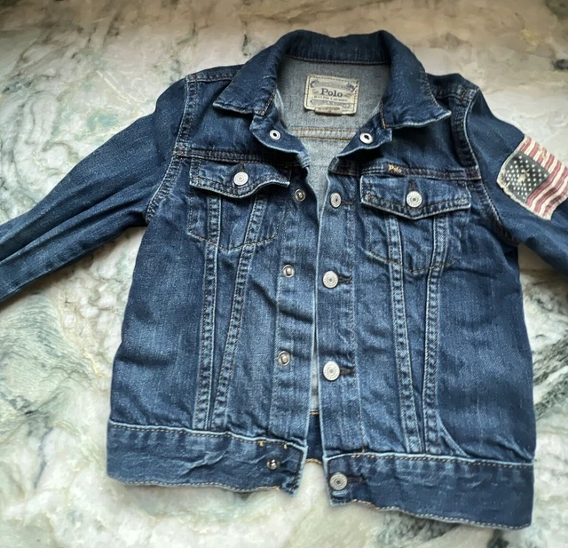 Ralph Lauren Polo Trucker Demin Jacket Flag Kids Unisex USA