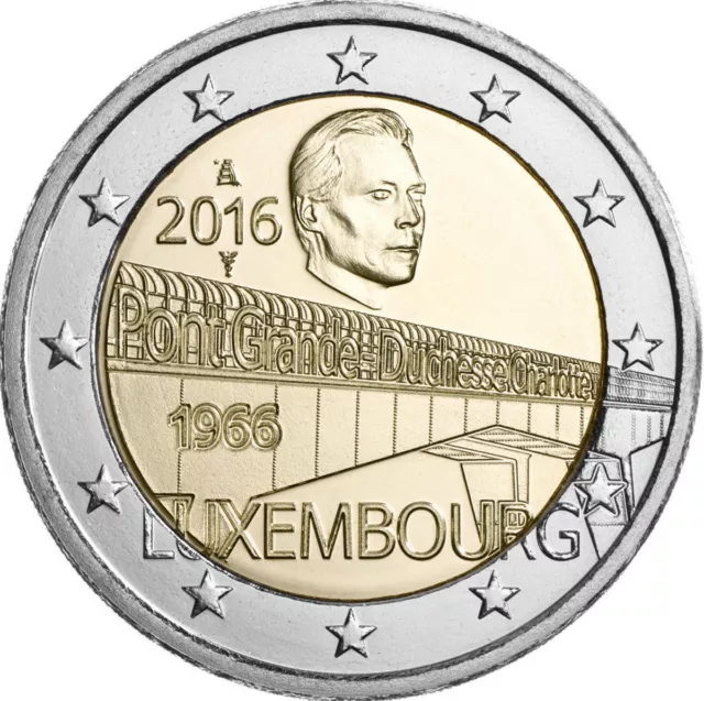 Luxembourg 2 euro coin 2016 "Grand Duchess Charlotte Bridge" UNC