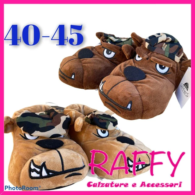 PANTOFOLE MOPPINA CHIUSE Uomo Simpatico Cagnolino Peluche Idea