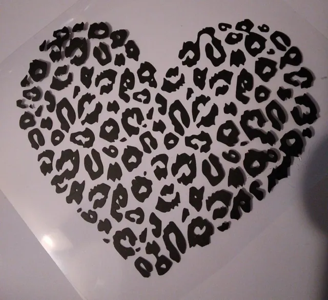 Leopard Print Heart Vinyl Decal