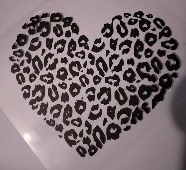 Leopard Print Heart Vinyl Decal Leopard Print Heart Vinyl Decal