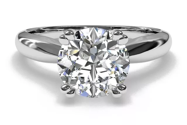 1.00CT Forever One DEF Moissanite Double Prong White Gold Ring Charles & Colvard