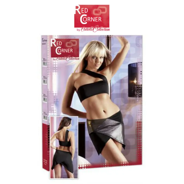 Red Corner Sexy Set Top Mini Skirt for Women Completo Gonna e Mezza Maglia Donna