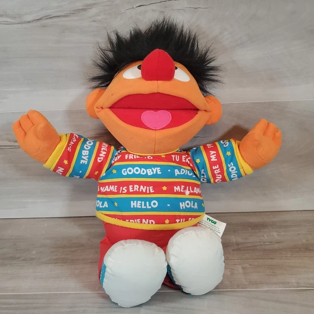 TYCO SESAME STREET Bilingual ERNIE Talking English Spanish 16" Plush