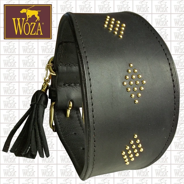 WOZA Premium Windhundhalsband Vollleder Rindnappa Burgund W8906
