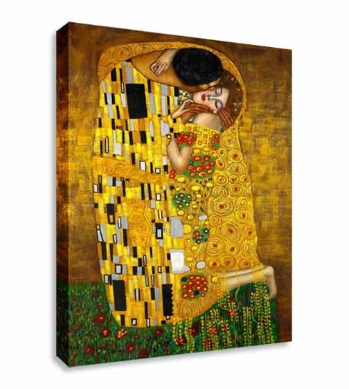 Gustav Klimt - The kiss  Canvas Wall Art Picture Print