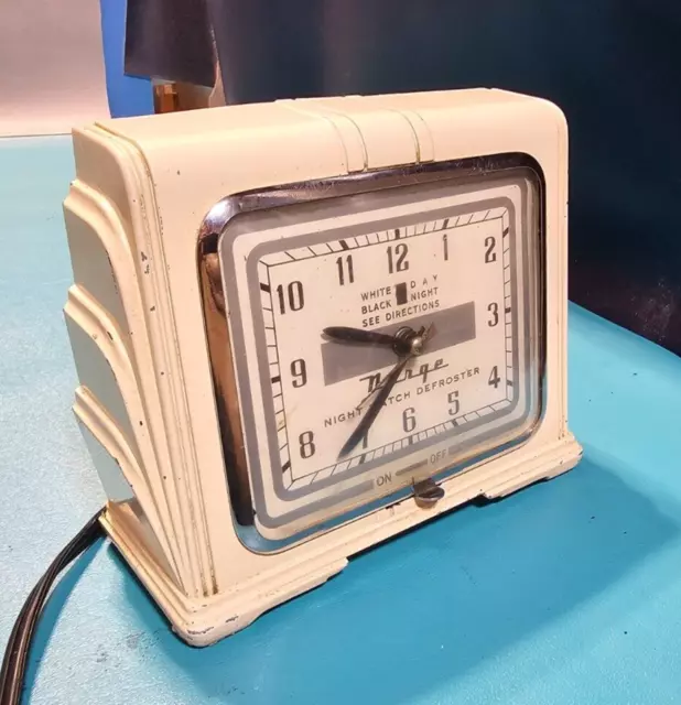 1940s Norge Night Watch Defroster Clock Refrigerator Art Deco