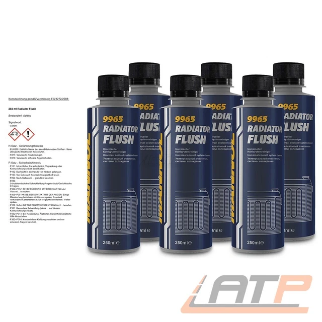 MANNOL 6x 250ml RADIATORE FLUSH DETERGENTE SISTEMA FRIGORIFERO PROTEZIONE ADDITIVO