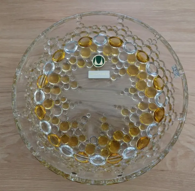Walther Glas Bolero Bubbles Glasschale gelb, 22 cm Durchmesser