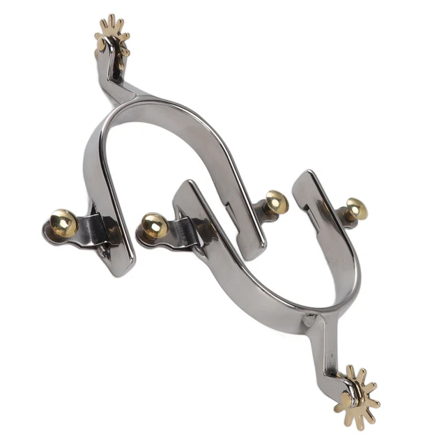 1 Pair Horse Spurs Stainless Steel Exquisite Cowboy Equestrian Boot Spurs US