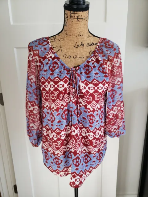 Anthropologie Voom By Joy Han Womans Size Xs Scoop  Neck  Boho/ Peasant Style