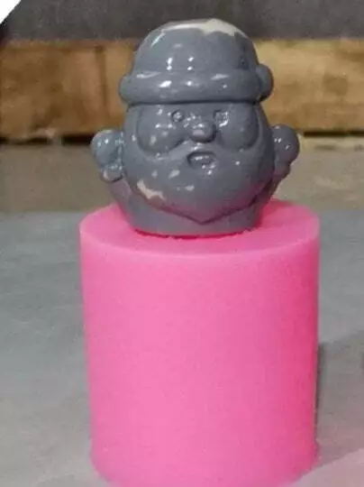 Santa straw topper pink silicone mold