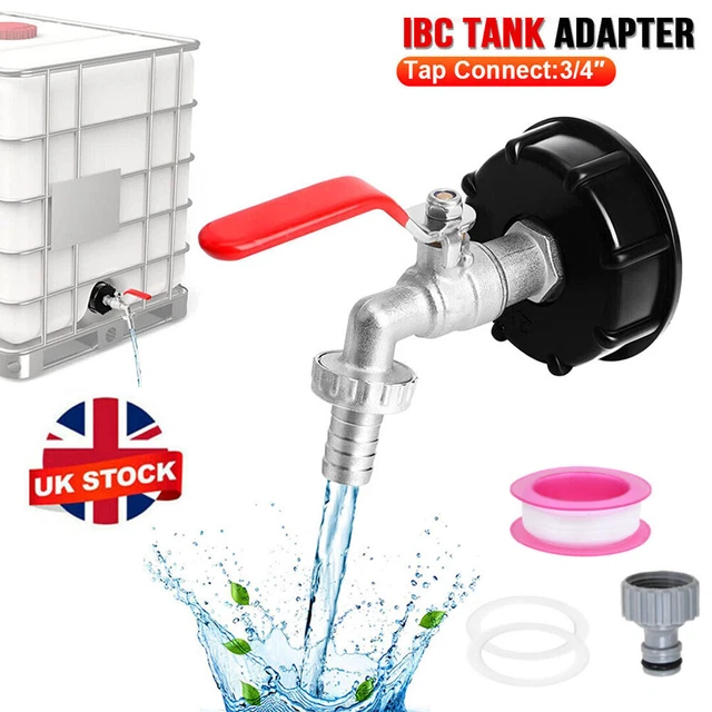 IBC TANK DRAIN Tap Adapter Connector S60X6 To Garden Tap 3/4" Hose